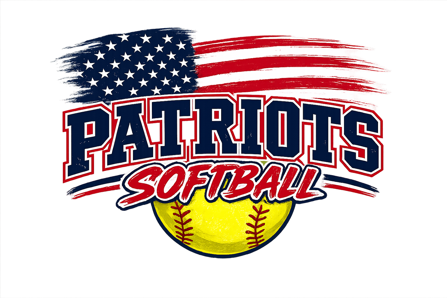 Patriots flag softball tee